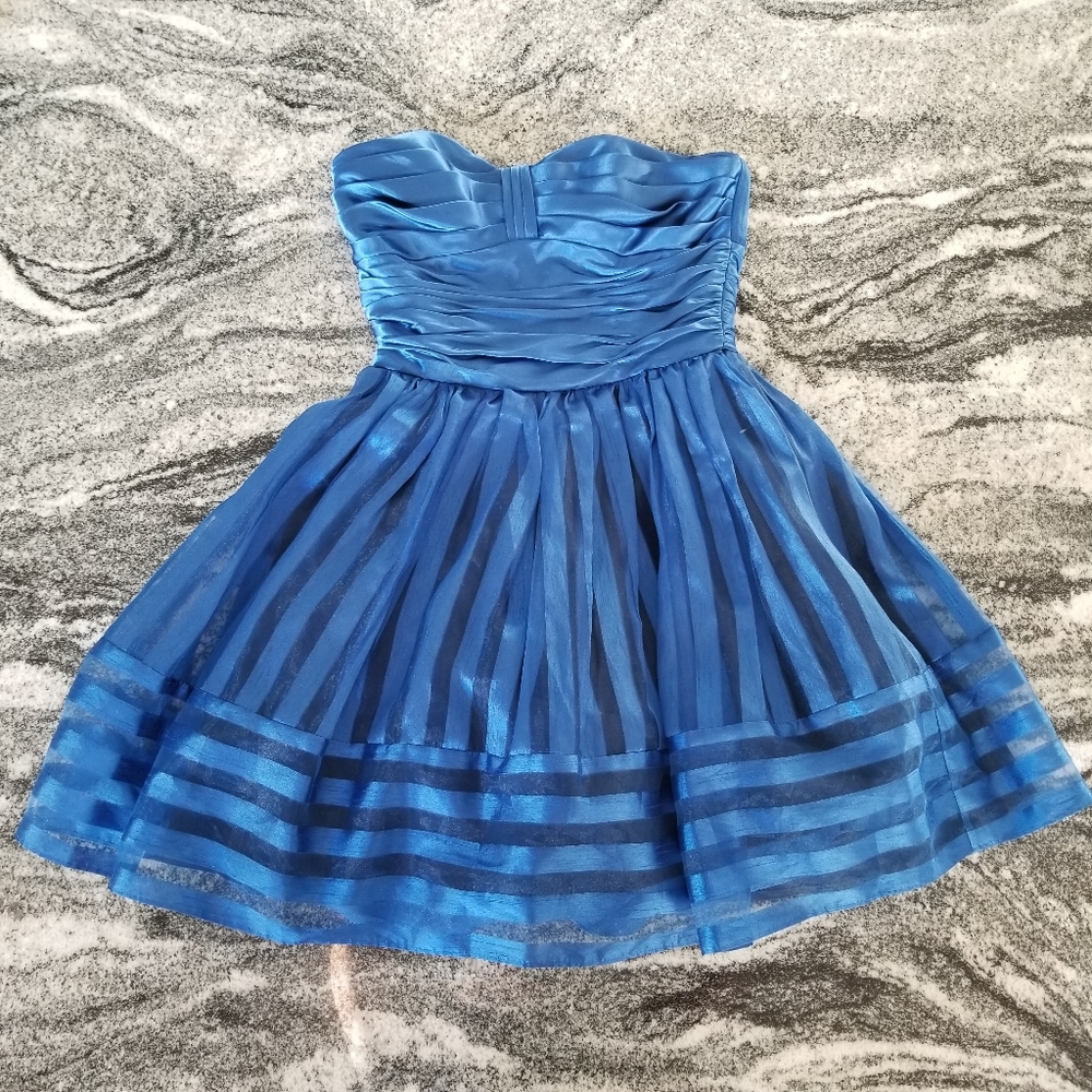 Betsey Johnson Strapless Royal Blue Fit-and-Flare Dress
